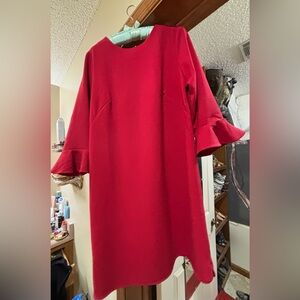 Ann Taylor Factory Red Long Sleeve Dress
